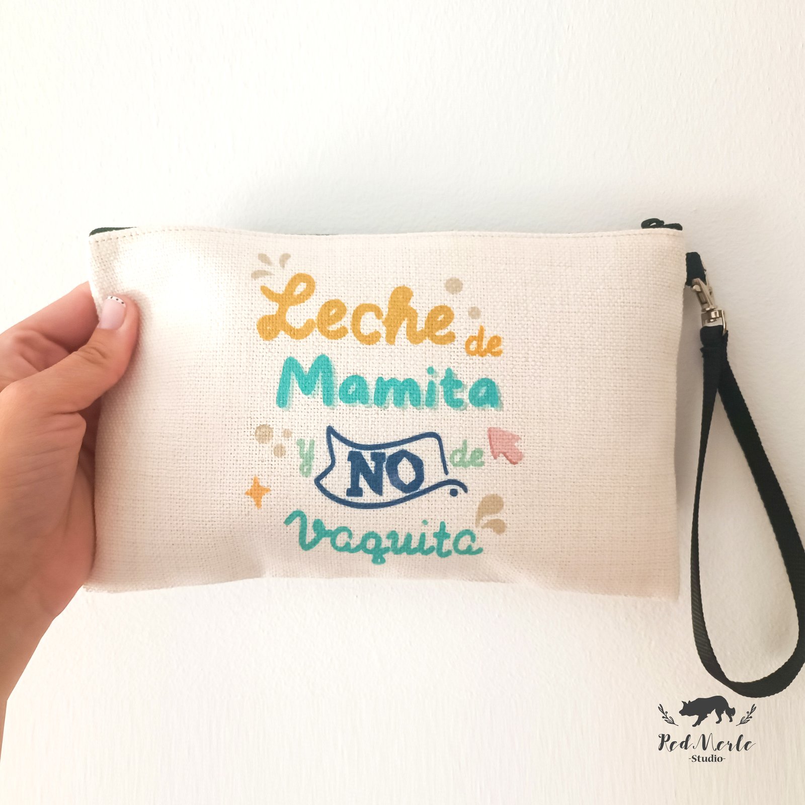 Estuche personalizable de tela con agarradera